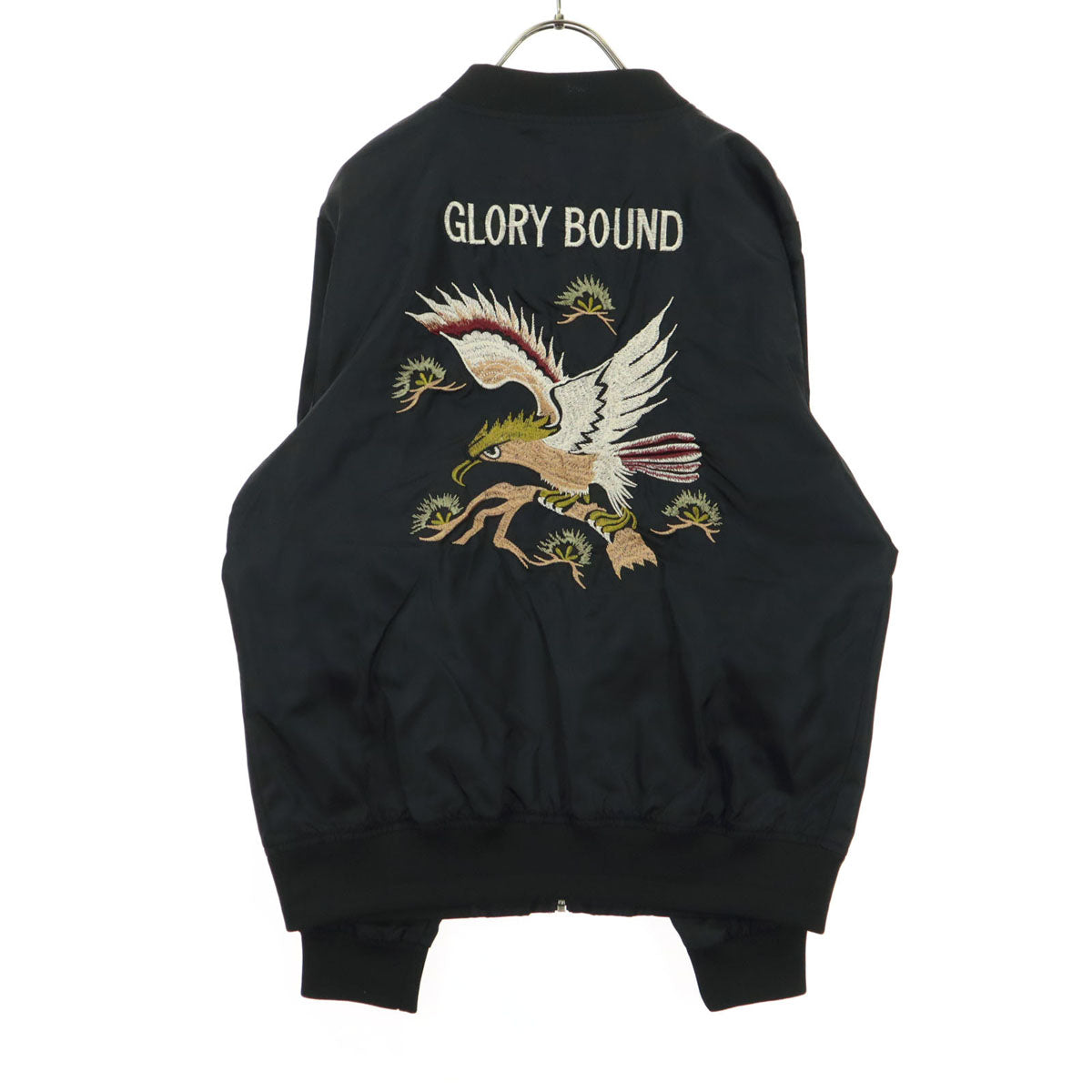美品 GXP1999 鷹 龍 刺繍 長袖 スカジャン M ブラック MA-1 メンズ