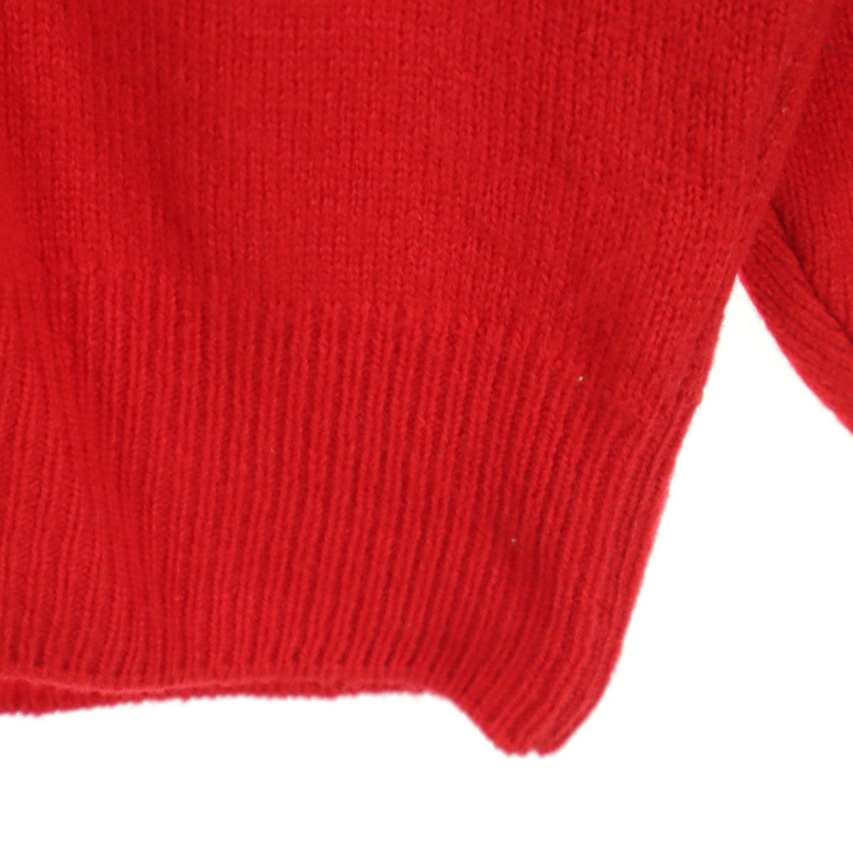 CHEMISE LACOSTE シュミーズラコステ 90s オールド ロゴワッペン 長袖 Vネック ウール セーター 2 レッド メンズ