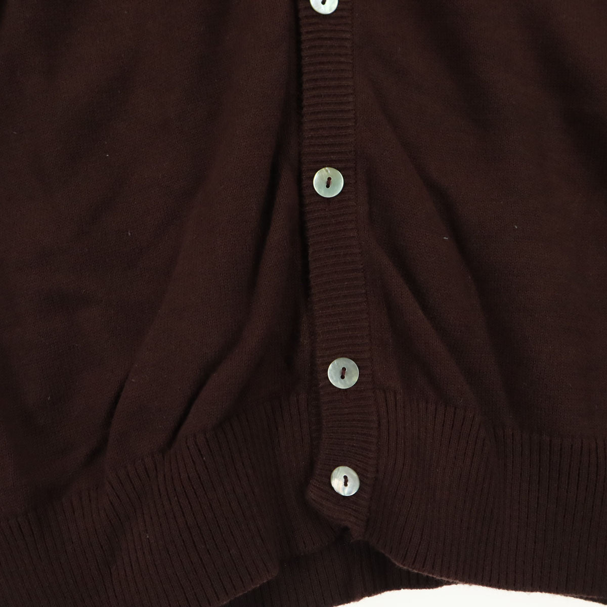 FRED PERRY フレッドペリー ワンポイントロゴ 長袖 Vネック コットン ニットカーディガン L ブラウン メンズ