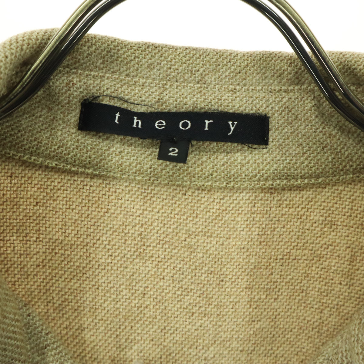 theory セオリー 日本製 カシミヤ混 長袖 ウールジャケット 2 ベージュ系 レディース