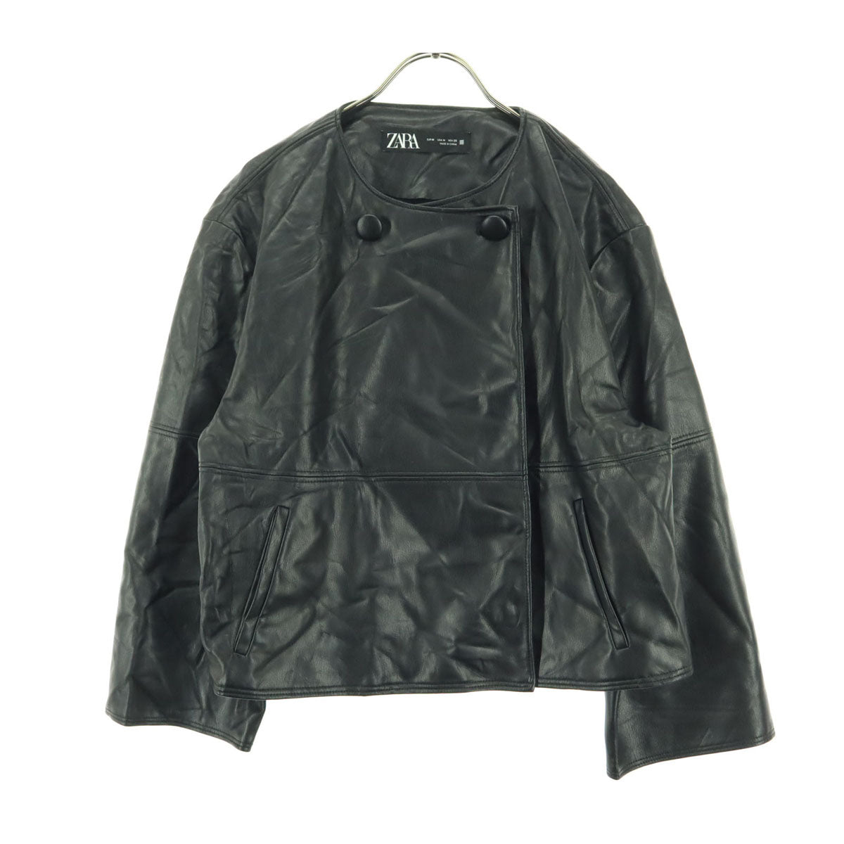 ZARA ザラ 長袖 レザージャケット M ブラック レディース
