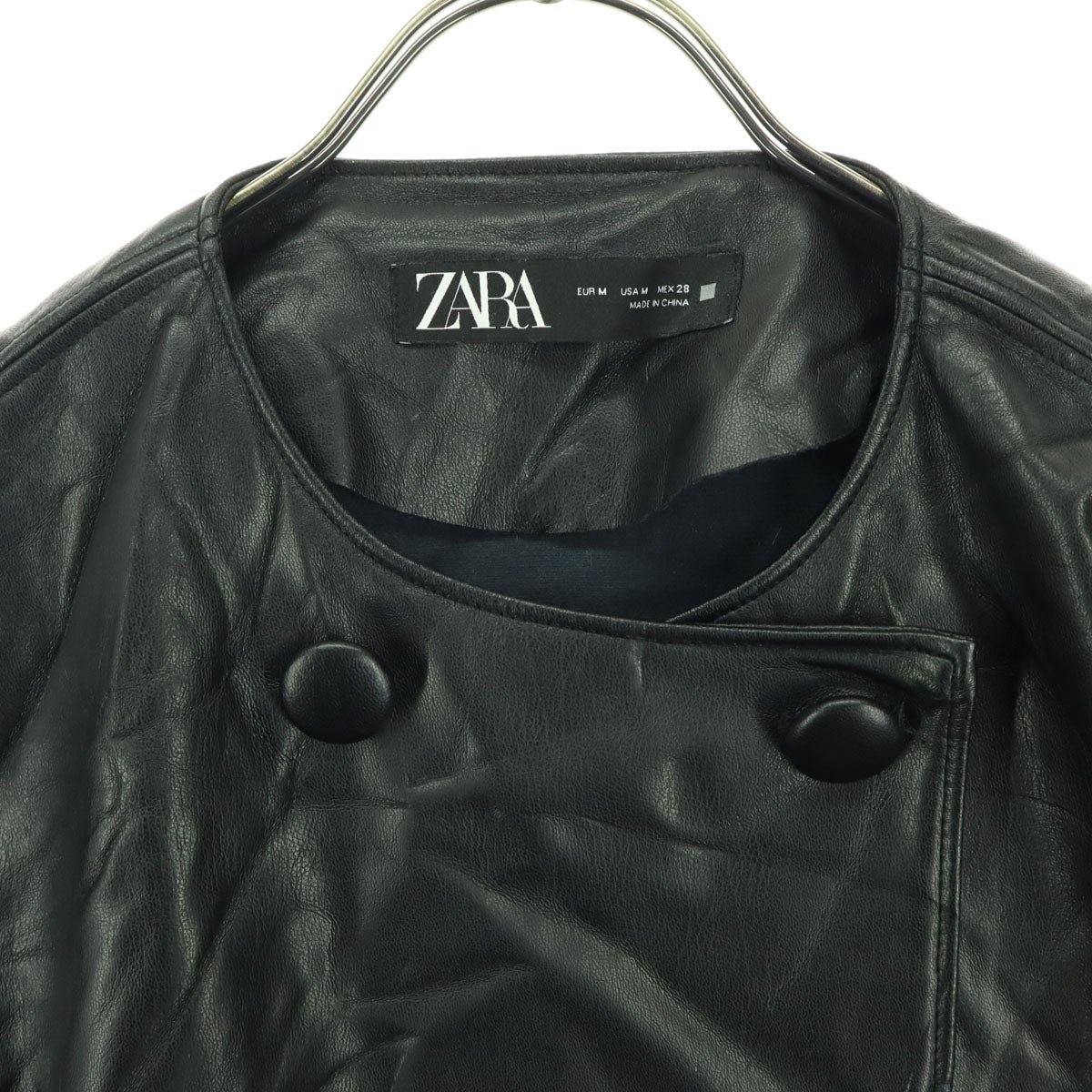 ZARA ザラ 長袖 レザージャケット M ブラック レディース