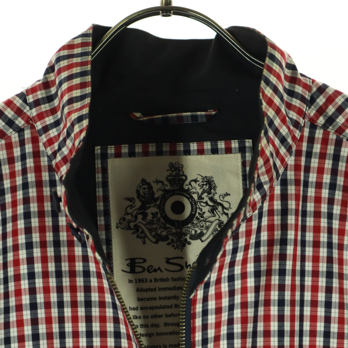 Ben Sherman ベンシャーマン コットン チェック柄 マルチカラー 長袖 スウィングトップ M ネイビー系 メンズ