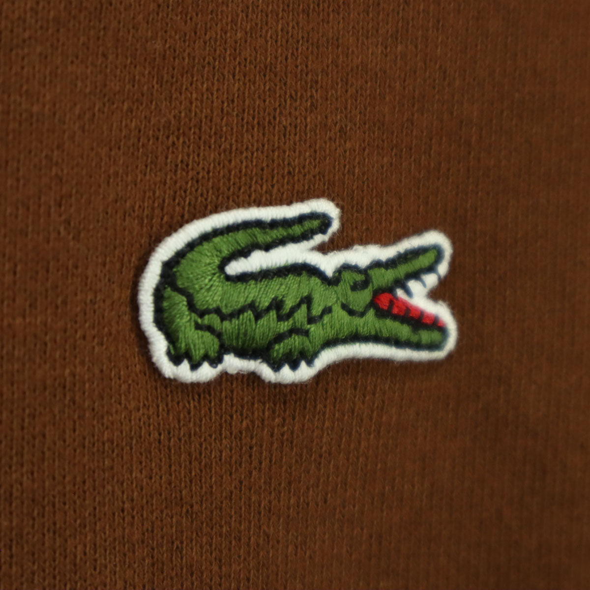 LACOSTE ラコステ ワンポイントロゴ 長袖 ドルマンスリーブ クルーネック スウェット カーディガン 36 ブラウン レディース