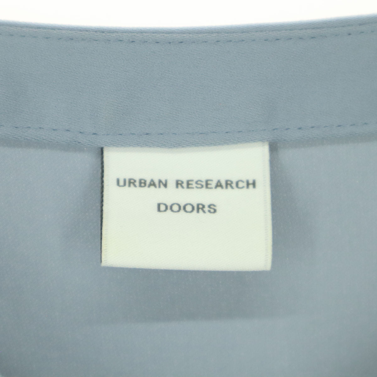美品 URBAN RESEARCH DOORS アーバンリサーチドアーズ 長袖 ヘンリーネック ブラウス F ブルー レディース