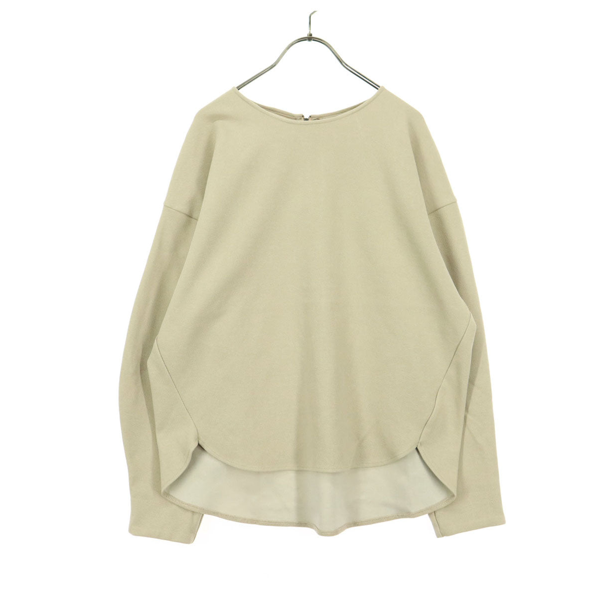 URBAN RESEARCH DOORS アーバンリサーチドアーズ 長袖 カットソー M ベージュ 背中 ハーフジップ レディース