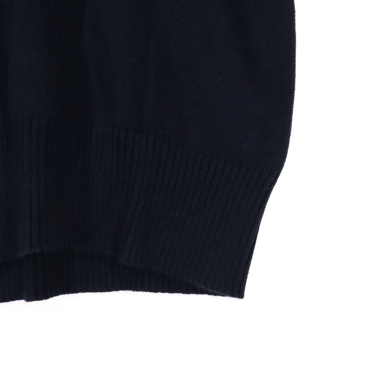 美品 POLO RALPH LAUREN ポロラルフローレン ワンポイントロゴ 長袖 Vネック コットン ニット 150 ネイビー キッズ