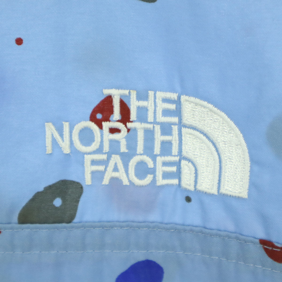 THE NORTH FACE ザノースフェイス NPJ21811 総柄 長袖 ノベルティーコンパクト ナイロンジャケット 150 ライトブルー アウトドア キッズ
