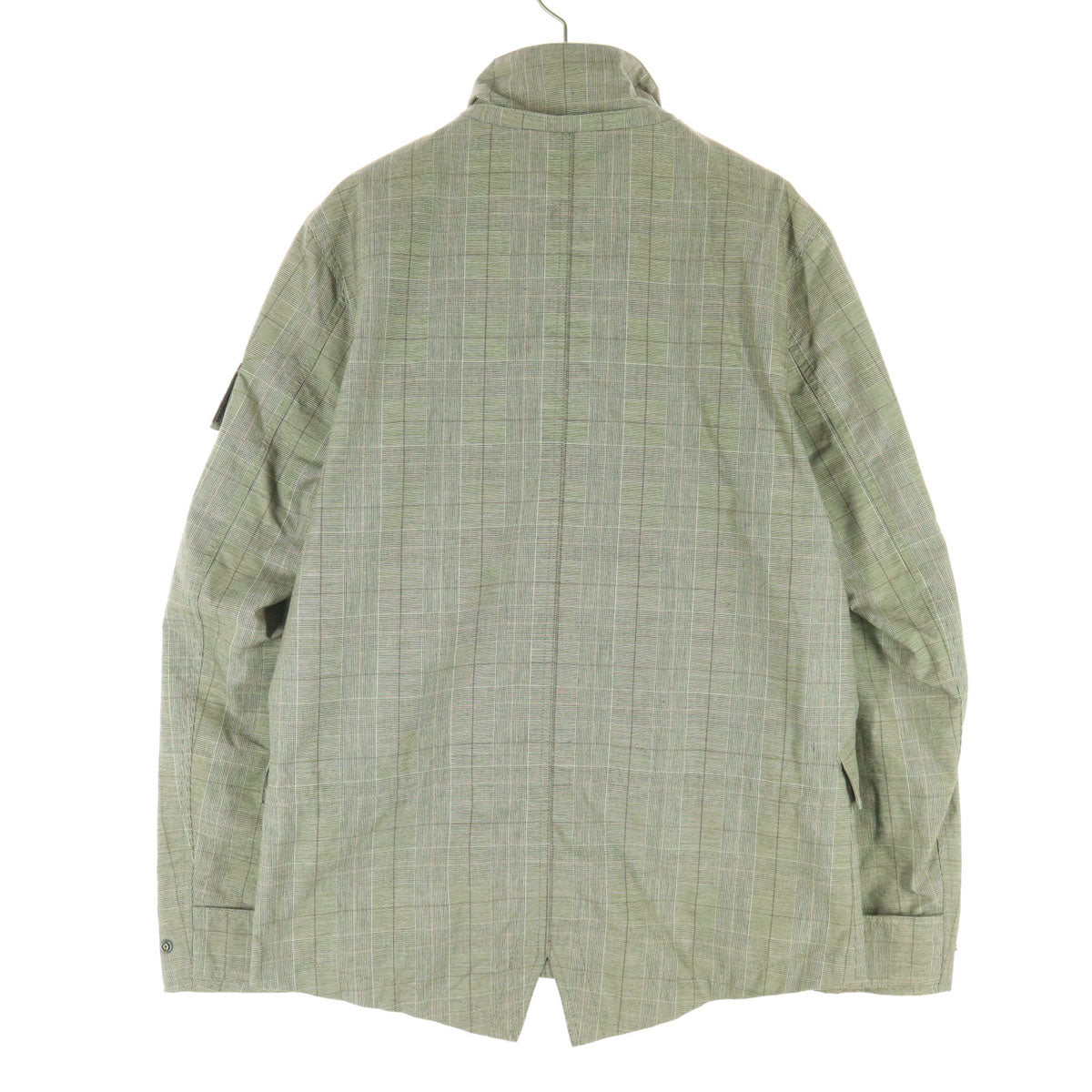 FRED PERRY フレッドペリー ワンポイントロゴ チェック柄 長袖 ミリタリー風 コットンジャケット M グレー メンズ
