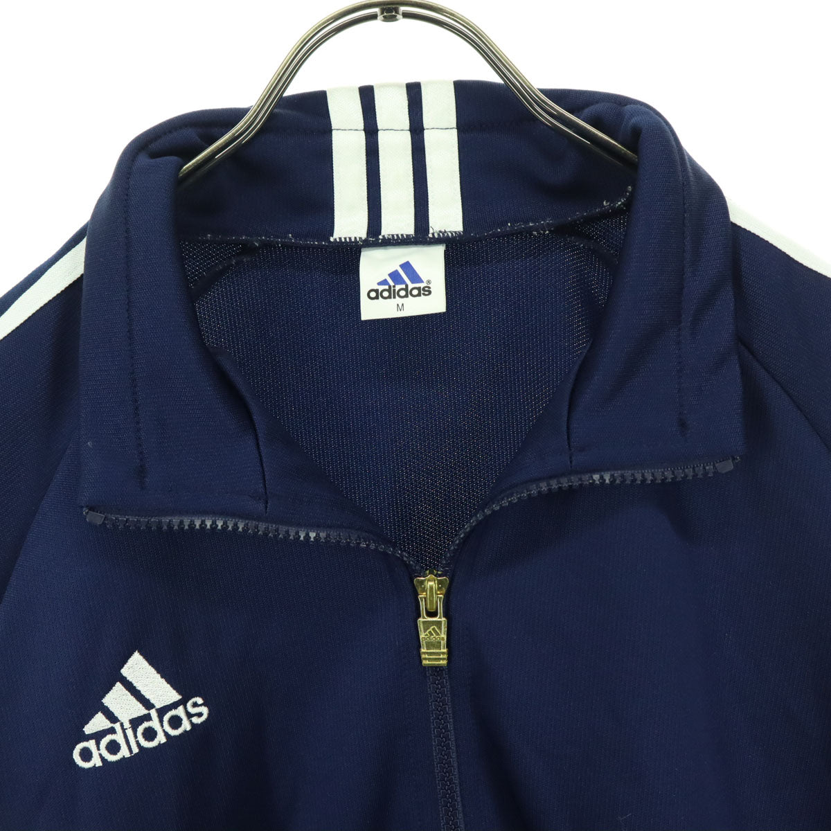 adidas アディダス 90s オールド ワンポイントロゴ 長袖 トラックジャケット M ネイビー ジャージ デサント社製 メンズ