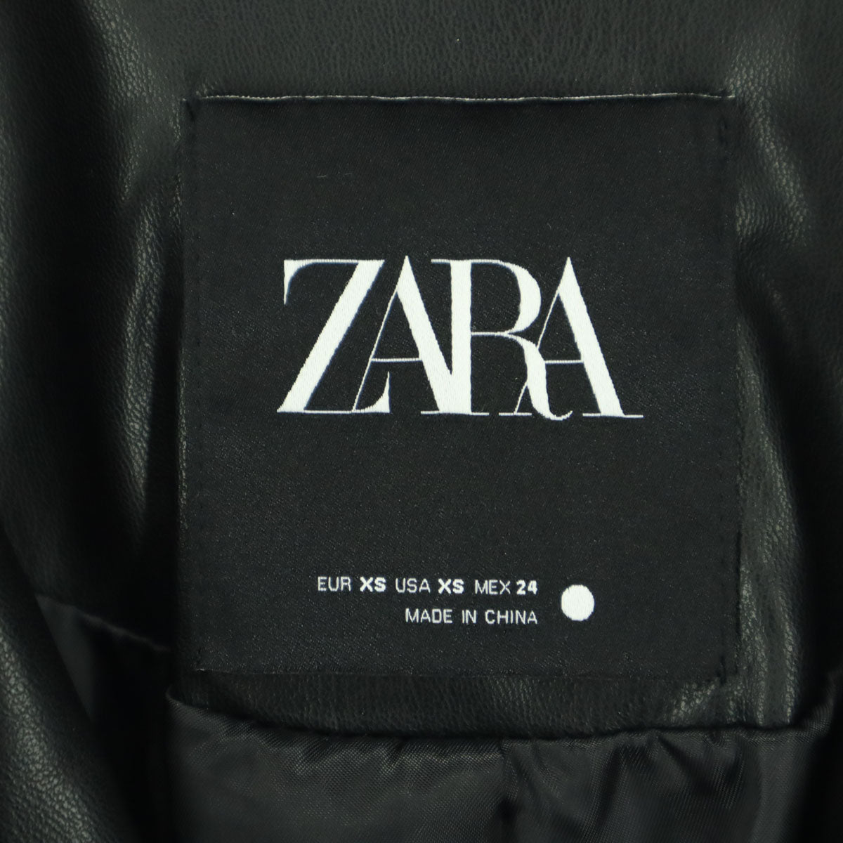 ZARA ザラ 長袖 レザーコート XS ブラック レディース