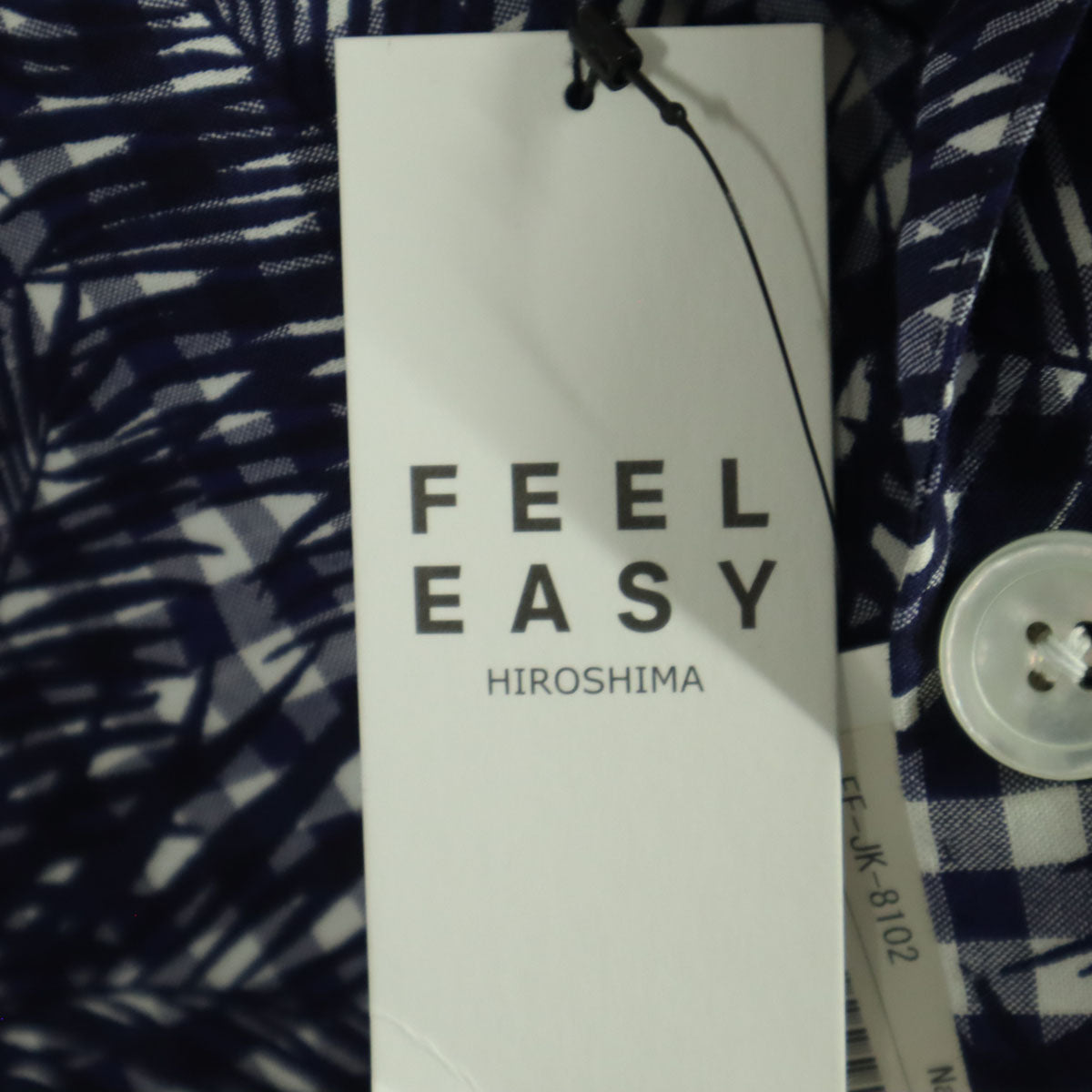 未使用 FEEL EASY フィールイージー 日本製 アロハプリント 長袖 テーラードジャケット M ネイビー メンズ