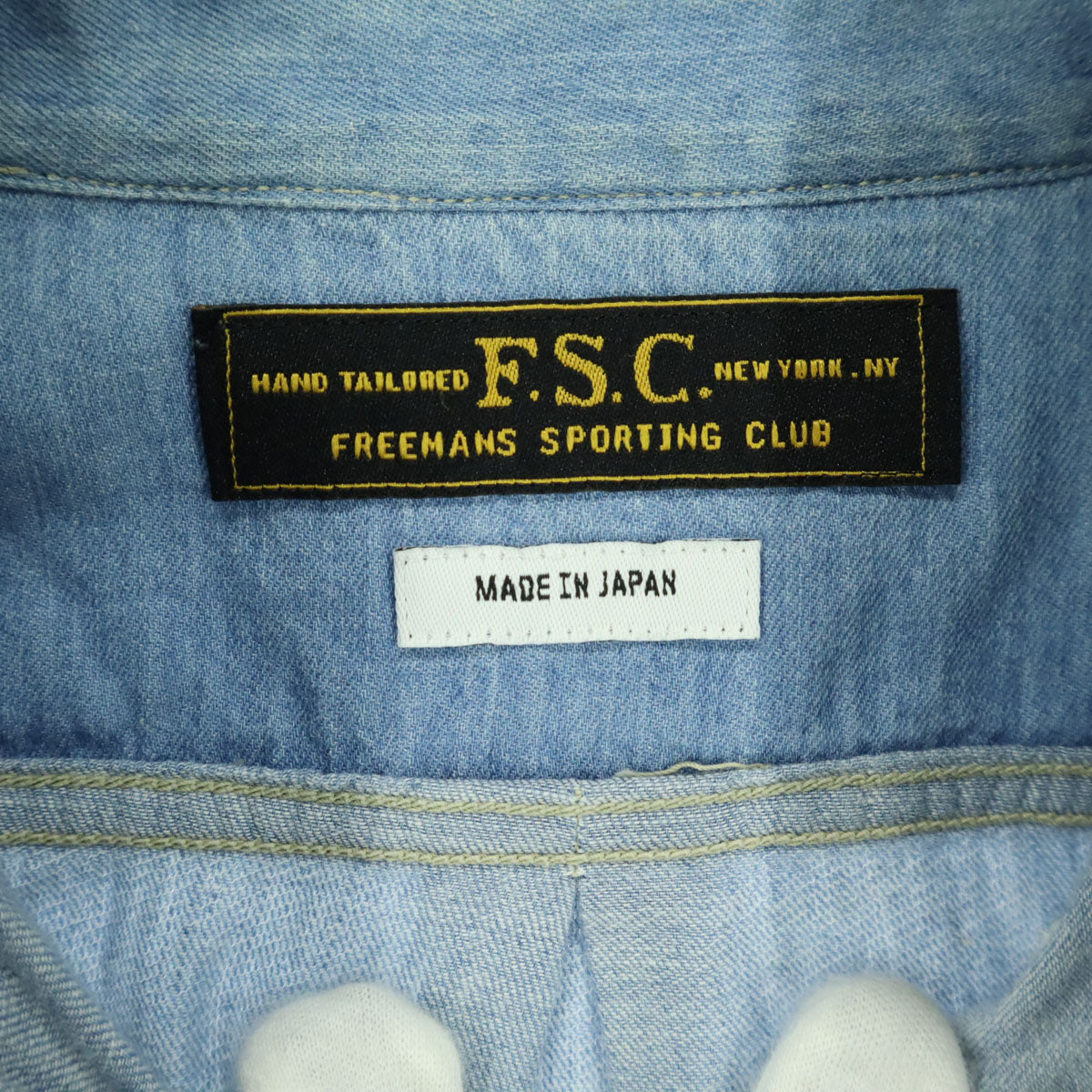 FREEMANS SPORTING CLUB フリーマンズスポーティングクラブ 日本製 長袖 ボタンダウン デニムシャツ 2 ブルー メンズ