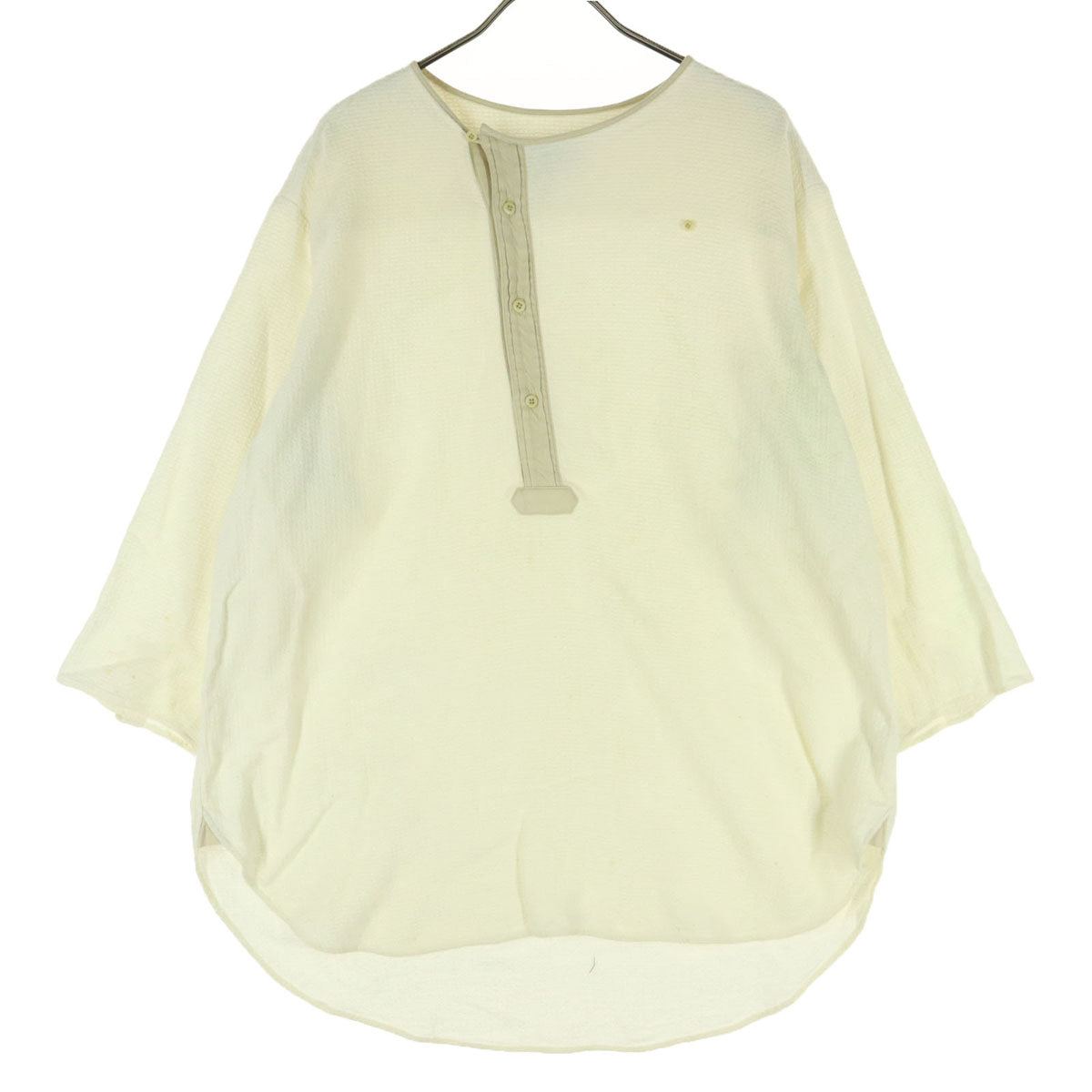 Milok ミロック SIDE H QS SHIRTS 長袖 ヘンリーネック カットソー 46 ホワイト レディース