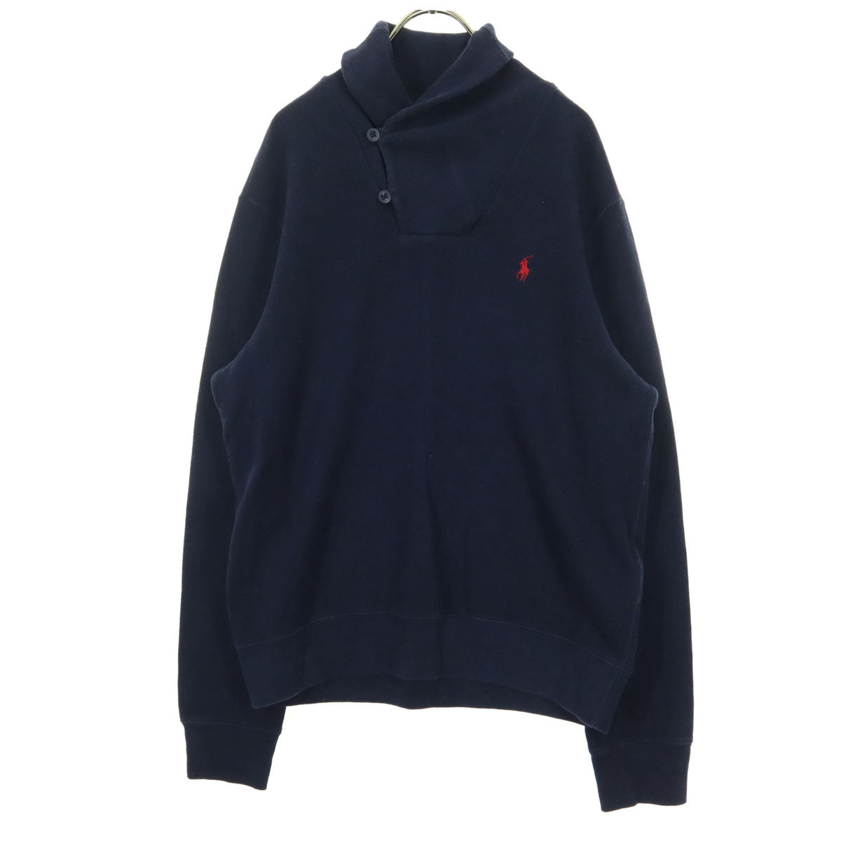 Polo by Ralph Lauren ポロバイラルフローレン コットン ロゴ刺繍 長袖 ショールカラー コットン ニット M ネイビー メンズ