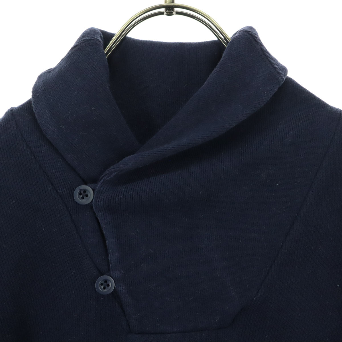 Polo by Ralph Lauren ポロバイラルフローレン コットン ロゴ刺繍 長袖 ショールカラー コットン ニット M ネイビー メンズ