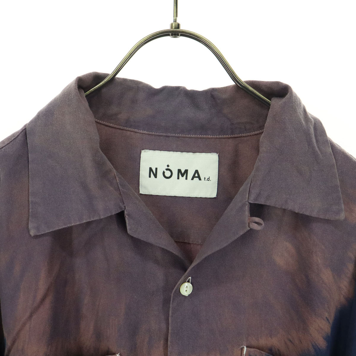NOMA t.d. ノーマティーディー 日本製 タイダイ染 長袖 再生繊維 オープンカラーシャツ 3 ネイビー メンズ