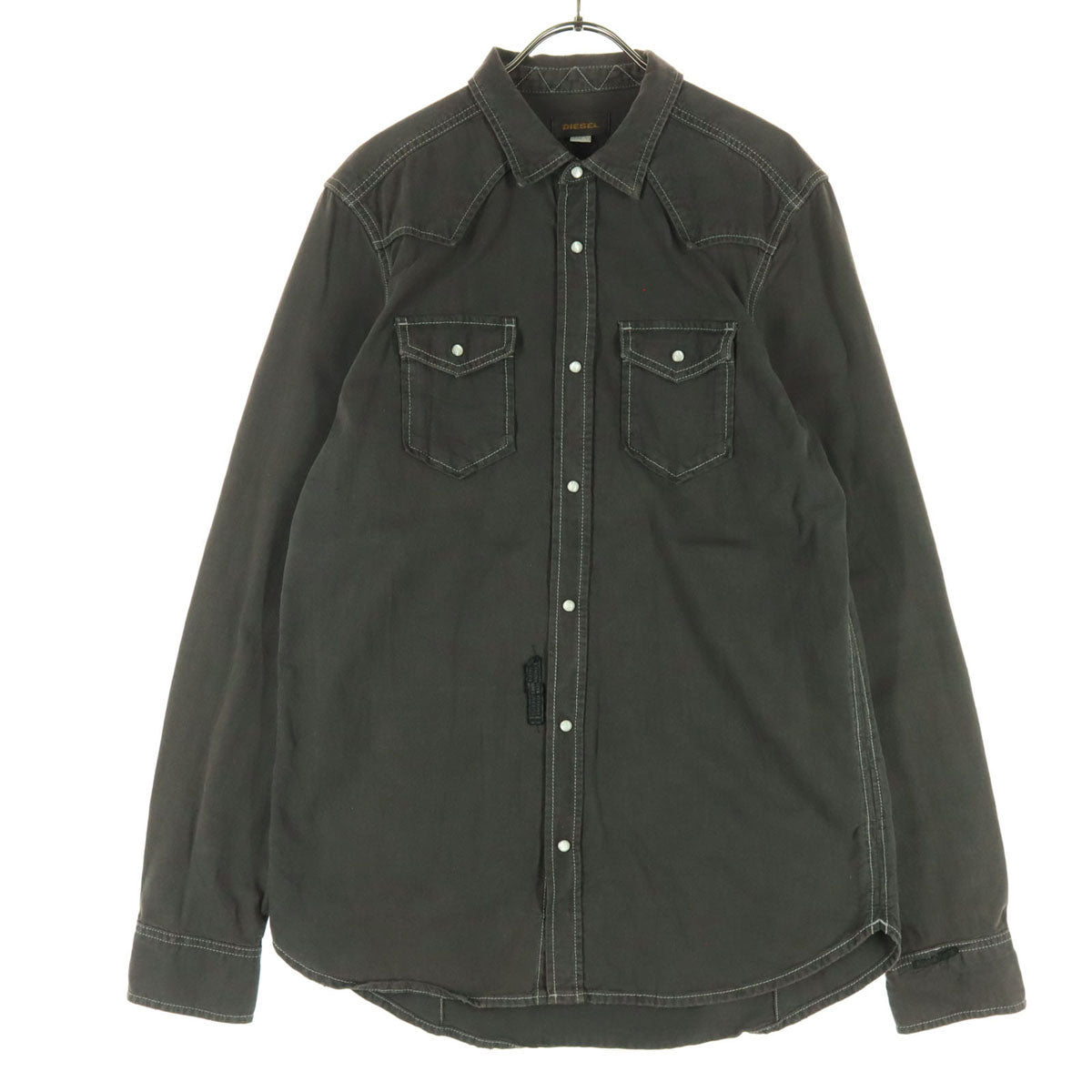 DIESEL ディーゼル 長袖 ウエスタンシャツ L ダークグレー メンズ