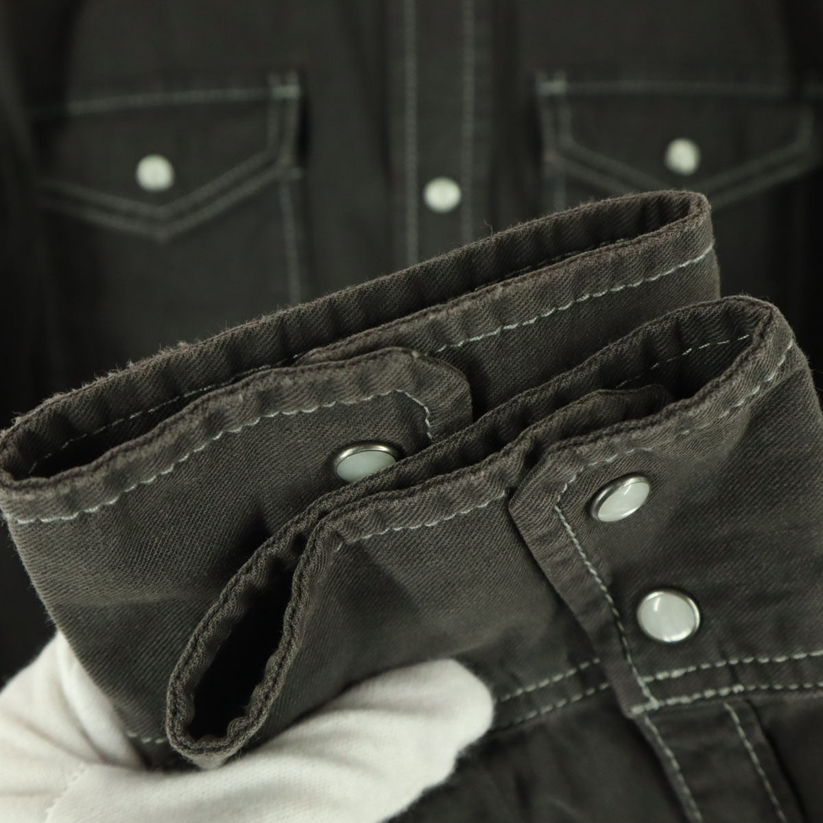 DIESEL ディーゼル 長袖 ウエスタンシャツ L ダークグレー メンズ