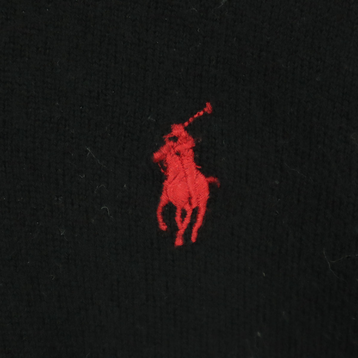 POLO RALPH LAUREN ポロラルフローレン ワンポイントロゴ 長袖 Vネック セーター M ブラック レディース