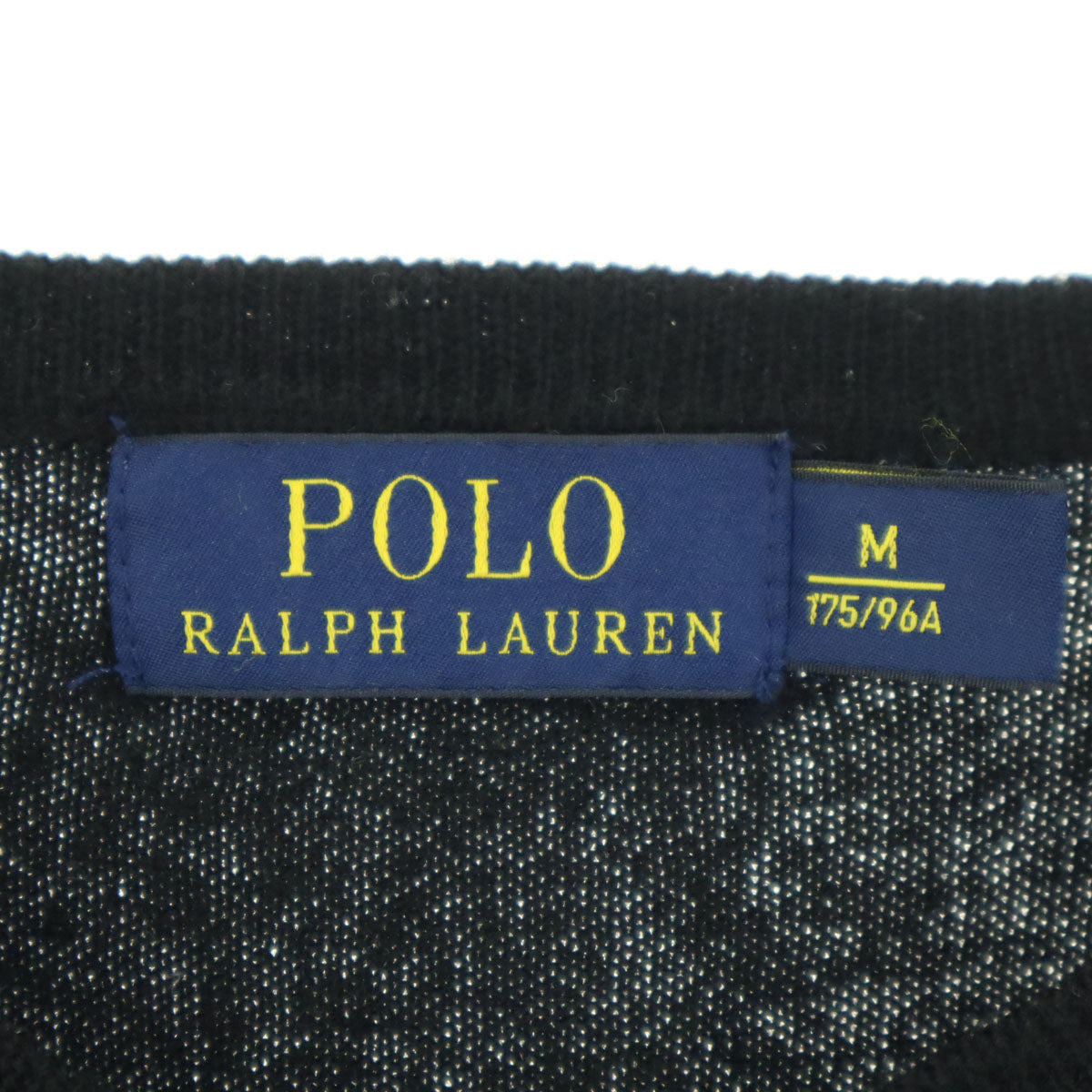 POLO RALPH LAUREN ポロラルフローレン ワンポイントロゴ 長袖 Vネック セーター M ブラック レディース