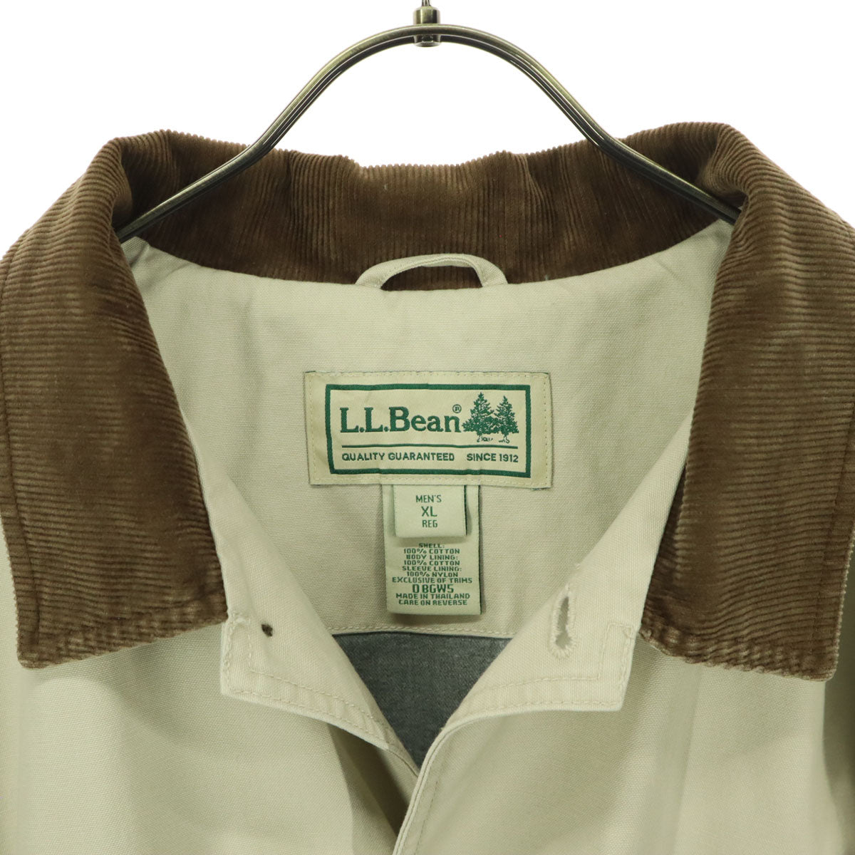 L.L.Bean エルエルビーン 長袖 襟コーデュロイ ハンティングジャケット XL ベージュ系 メンズ