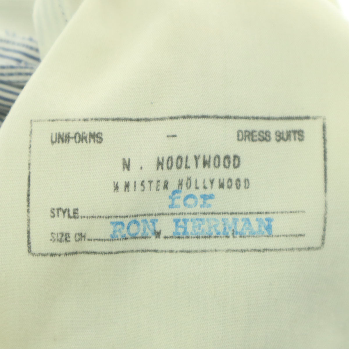 N.HOOLYWOOD エヌハリウッド ロンハーマン RON HERMAN コラボ 日本製 ストライプ柄 ロングパンツ 36 ブルー系 レディース
