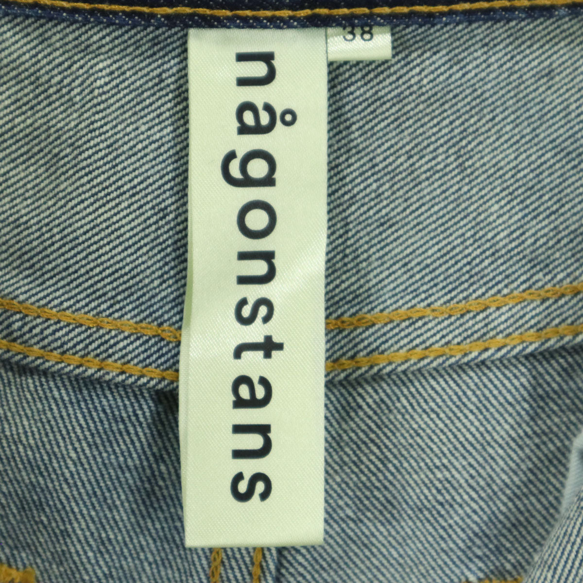 美品 nagonstans ナゴンスタンス ストレートデニムパンツ 38 インディゴ レディース