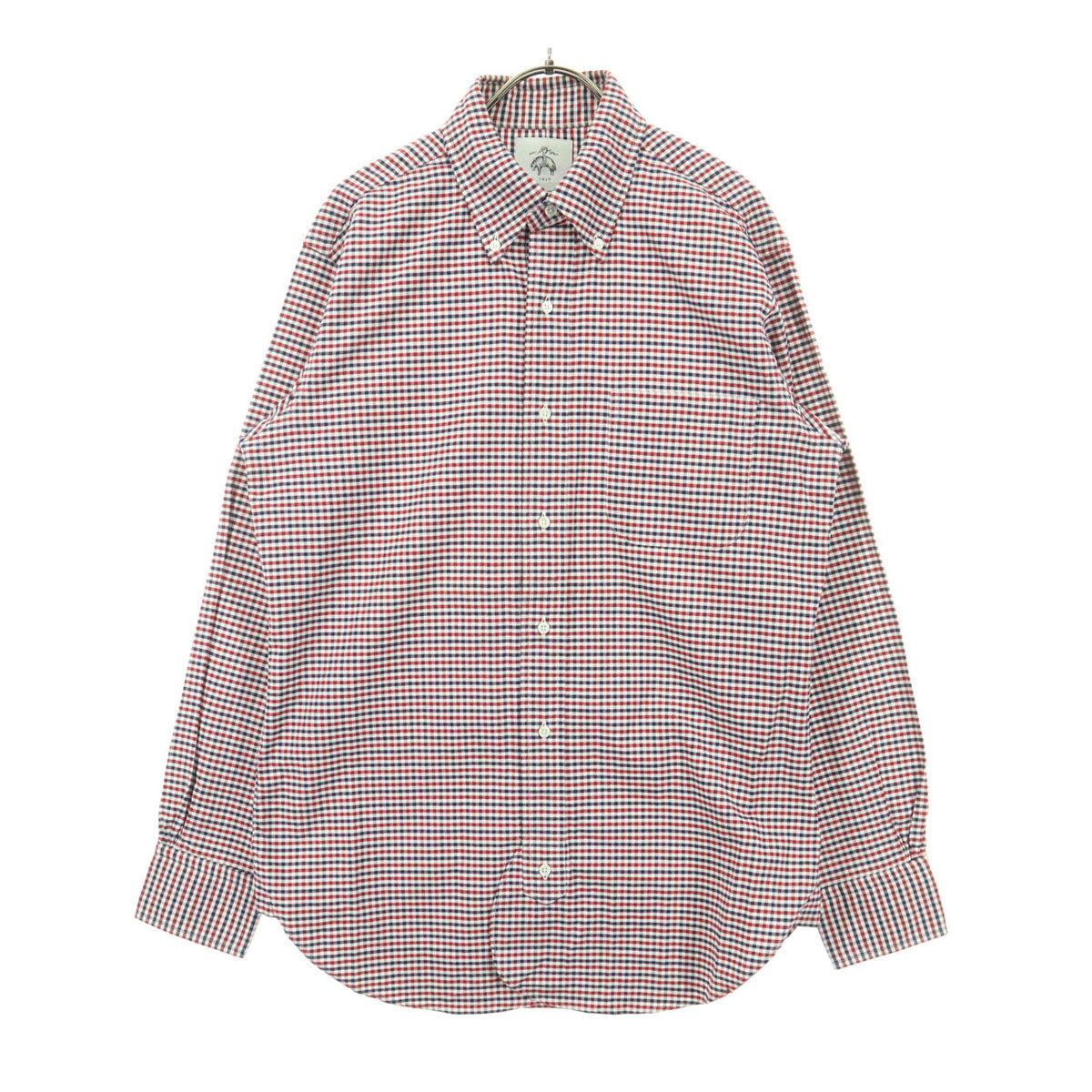Brooks Brothers BLACK FLEECE ブルックスブラザーズ ブラックフリース USA製 コットン チェック柄 マルチカラー 長袖 ボタンダウンシャツ BB1 レッド系 メンズ