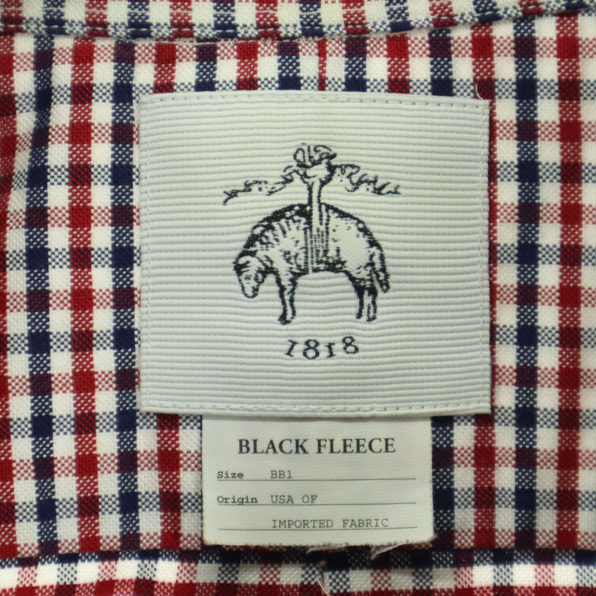 Brooks Brothers BLACK FLEECE ブルックスブラザーズ ブラックフリース USA製 コットン チェック柄 マルチカラー 長袖 ボタンダウンシャツ BB1 レッド系 メンズ
