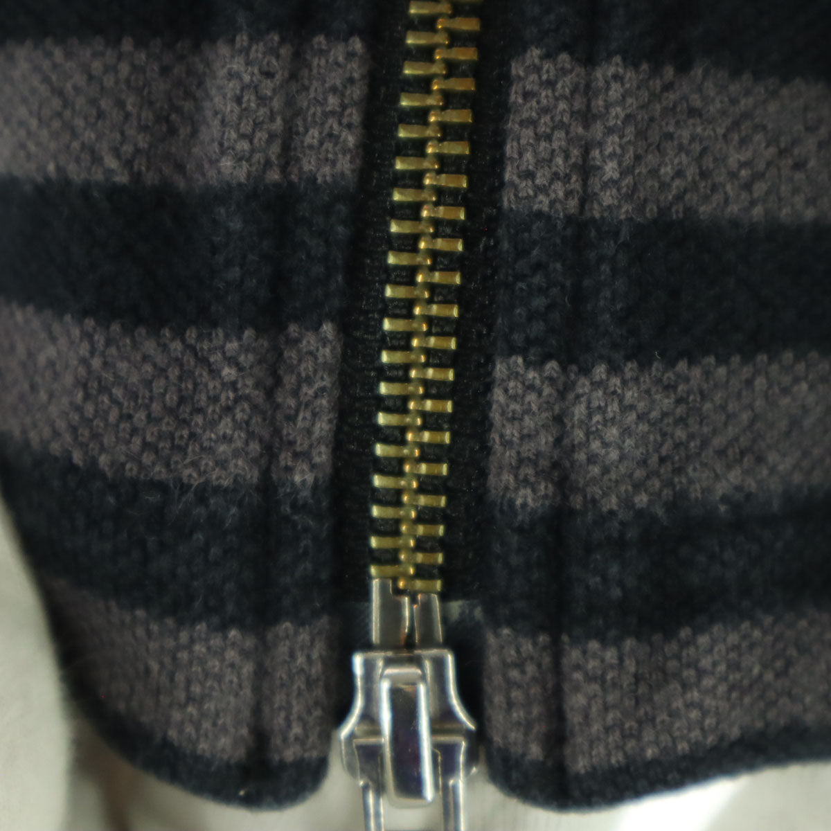 FRED PERRY フレッドペリー ボーダー柄 わんぽ 長袖 ジップパーカー XS パープル系 メンズ