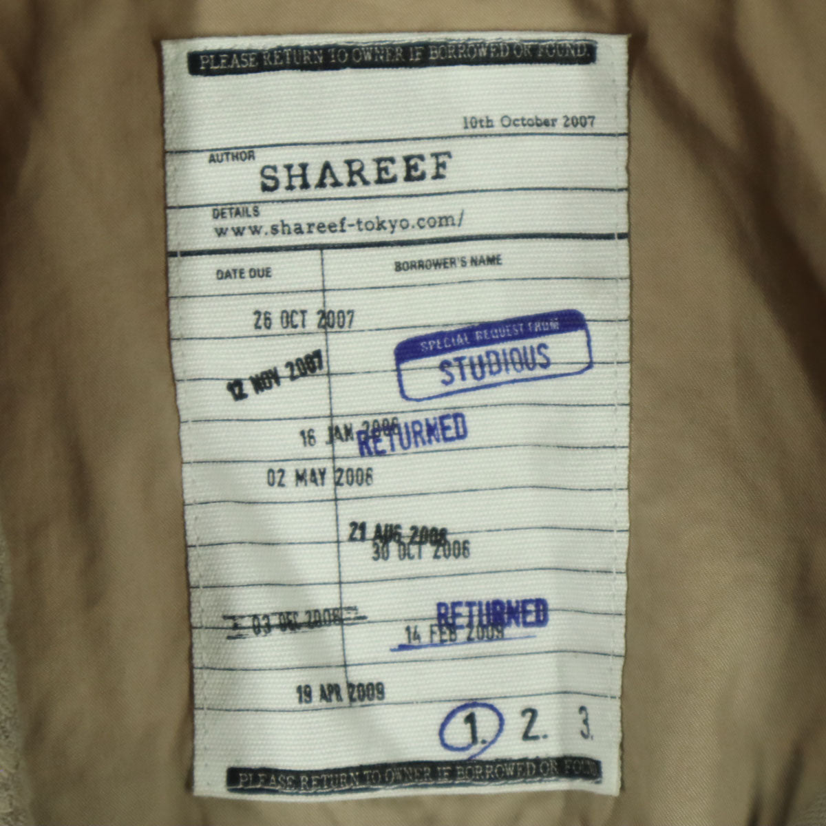 SHAREEF シャリーフ 総柄 7分袖 ロング丈 レーヨン シャツ 1 ブラウン系 メンズ