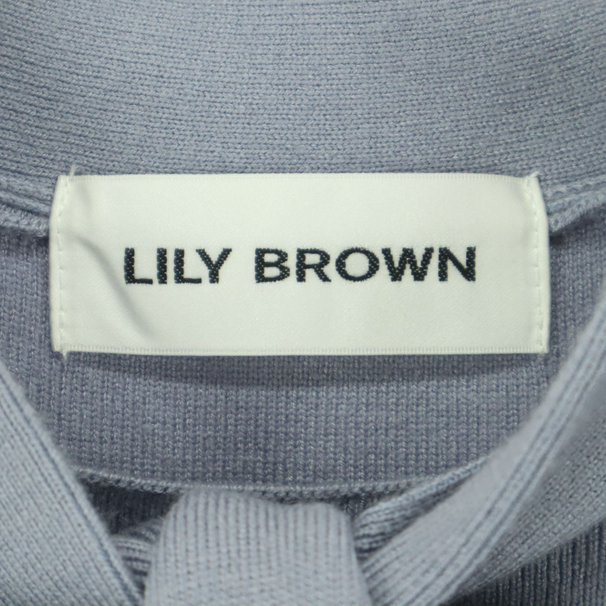 Lily Brown リリーブラウン 長袖 リボン ニット ワンピース F ブルー系 LWNO244138 レディース