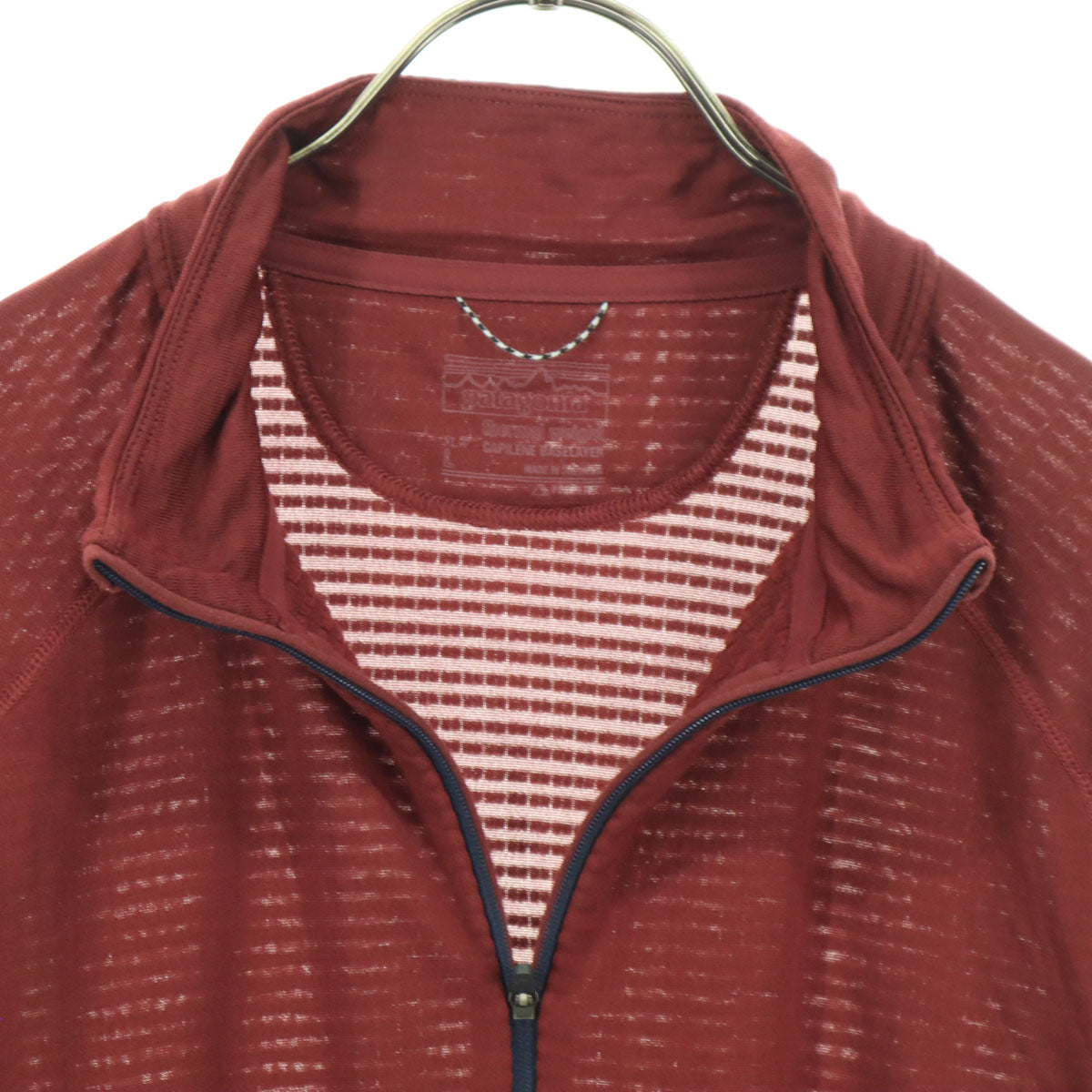 patagonia パタゴニア STY43657 長袖 ハーフジップ Tシャツ L レッド系 ロンT メンズ