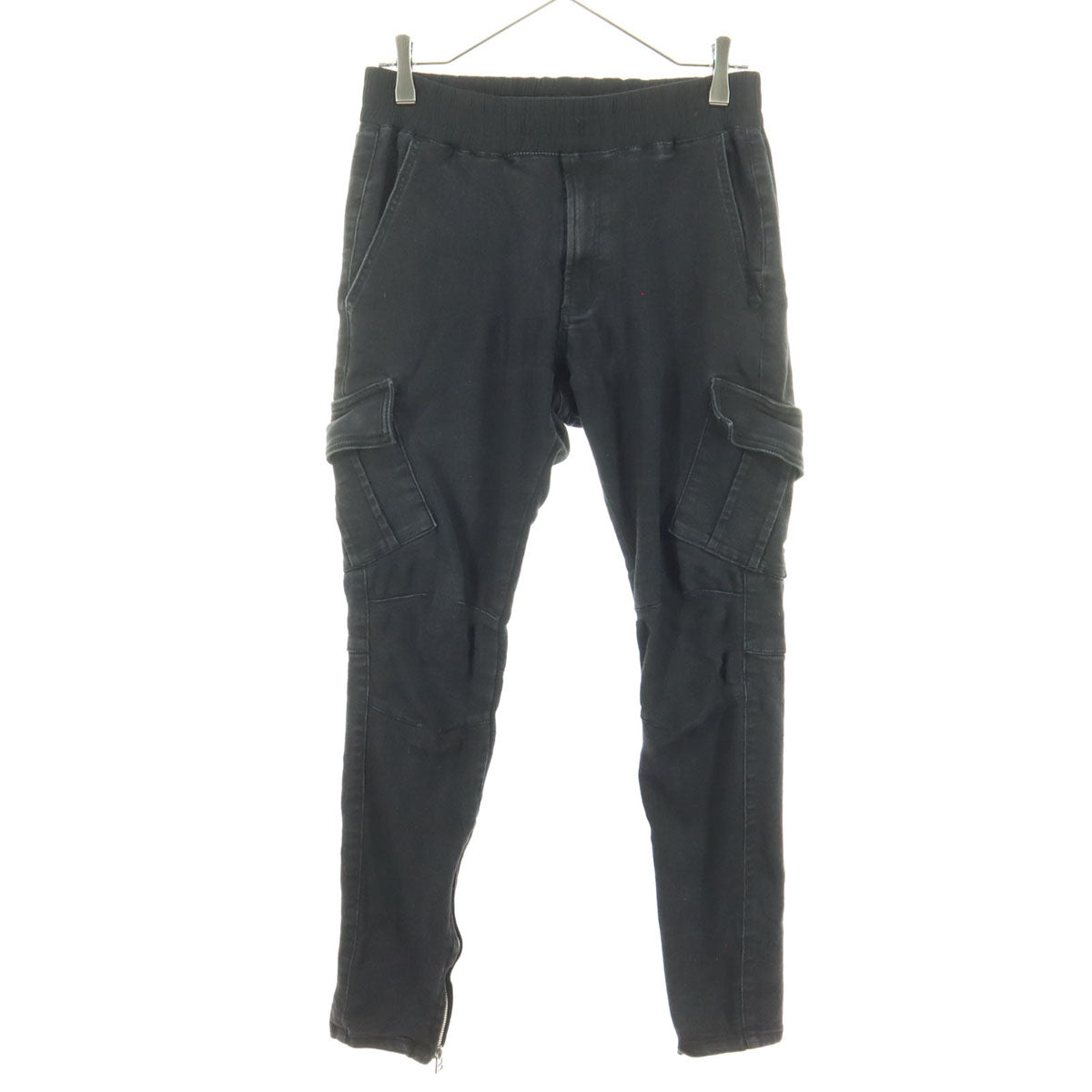 Danke Schon ダンケシェーン 裾ジップ スリム ストレッチパンツ M ブラック レディース