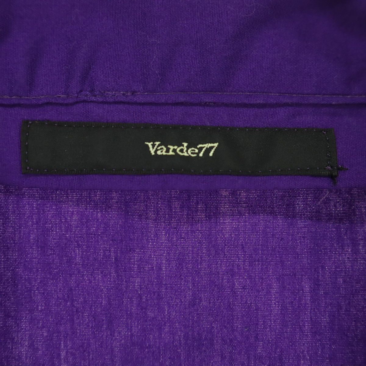 美品 varde77 バルデセブンティセブン 長袖 オープンカラーシャツ 2 パープル メンズ