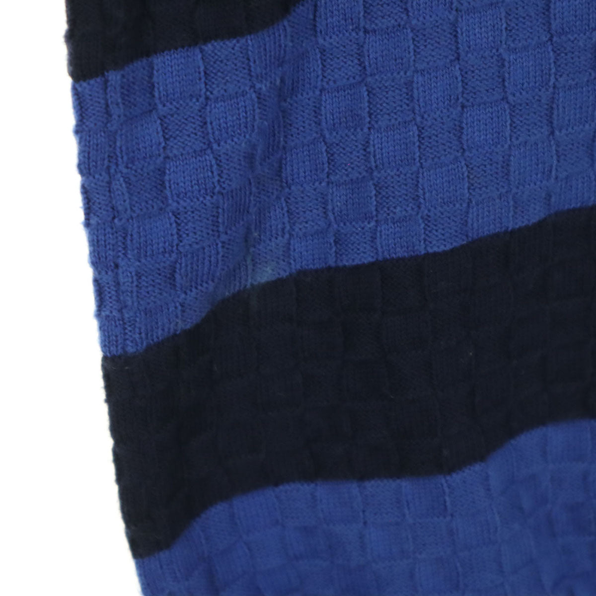 LACOSTE SPORT ラコステスポーツ ワンポイントロゴ ボーダー柄 長袖 Vネック セーター 38 ブルー メンズ