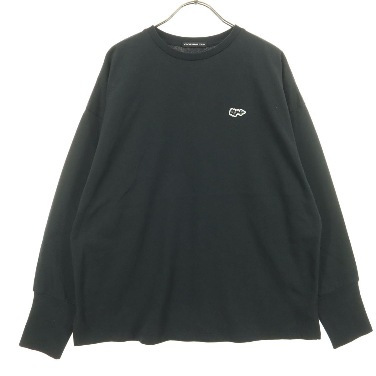 美品 VIVIENNE TAM ヴィヴィアンタム ワンポイント 長袖 Tシャツ 38 ブラック ロンT レディース