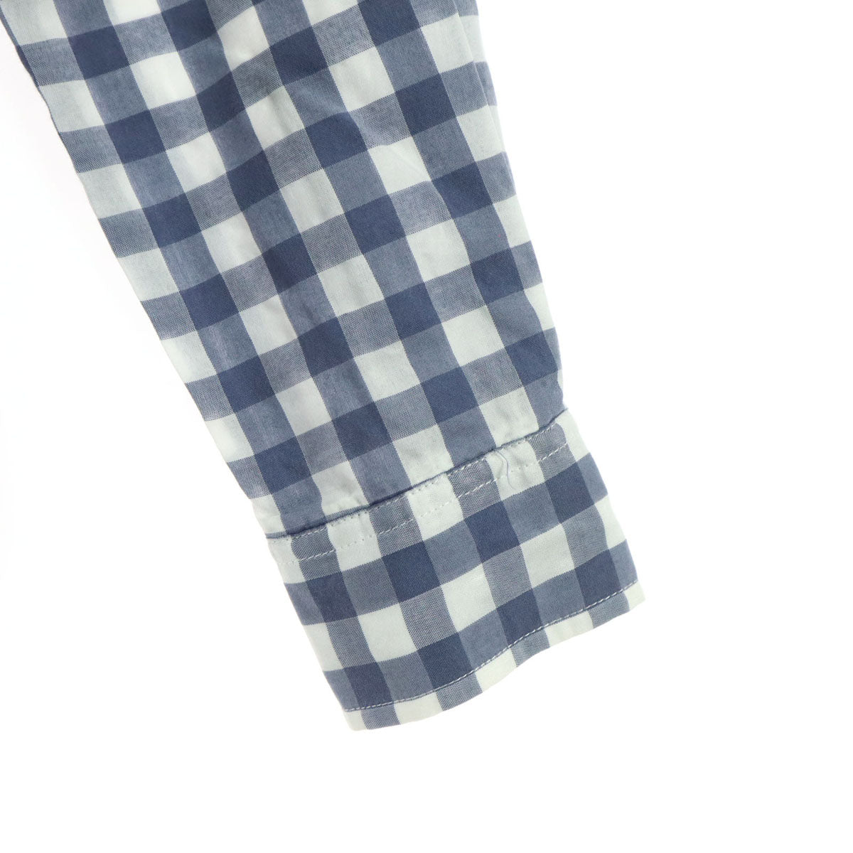 TOMMY HILFIGER トミーヒルフィガー ギンガムチェック柄 長袖 ラウンドカラー シャツ 4 ブルーグレー Regular Fit レディース