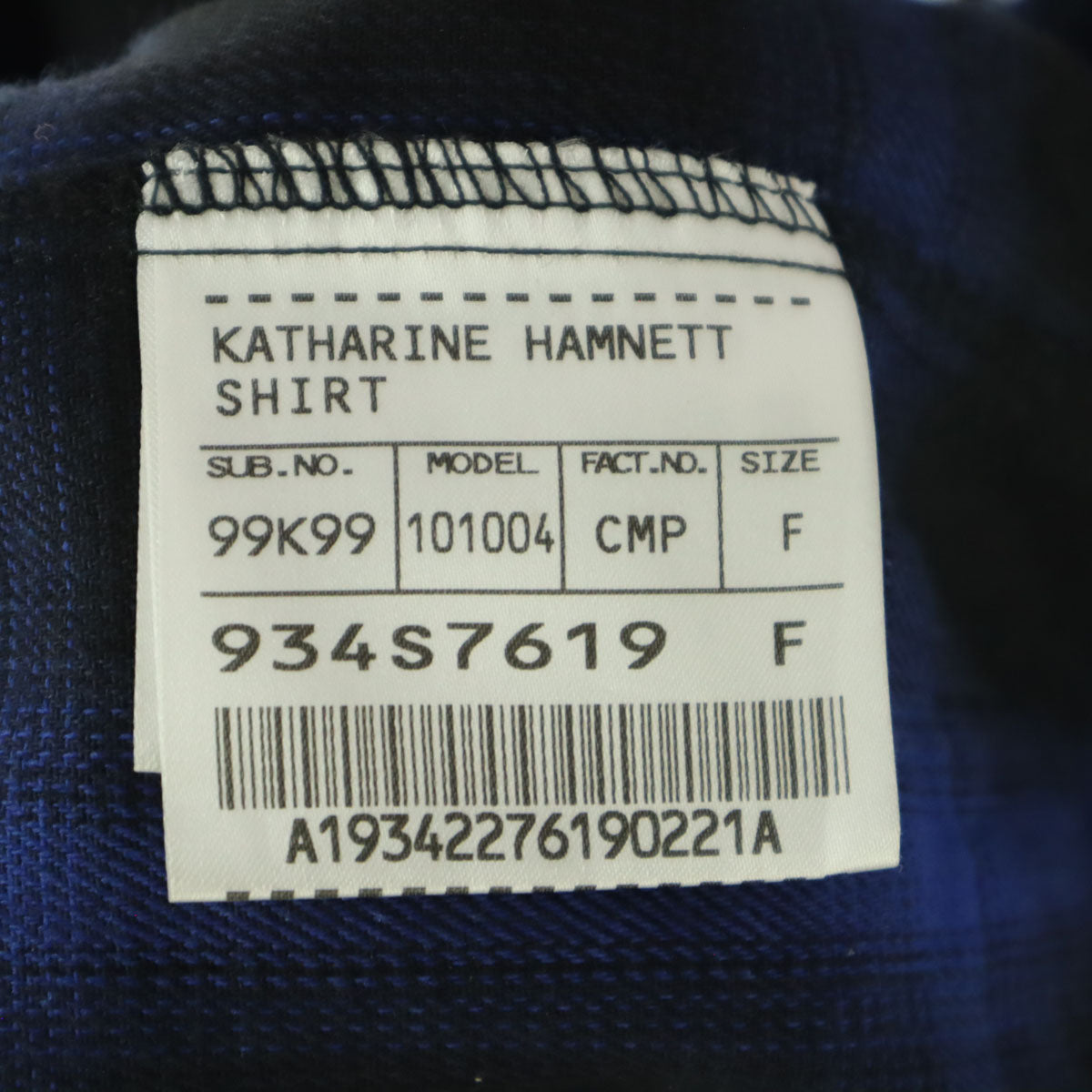 KATHARINE HAMNETT キャサリンハムネット コットン チェック柄 バイカラー 長袖 ガウン F ブラック レディース