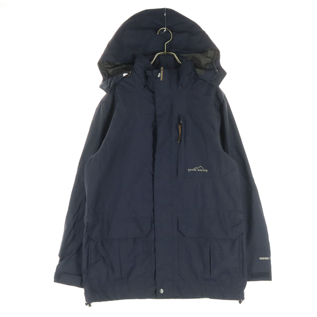 Eddie Bauer エディーバウアー WEATHEREDGE ワンポイントロゴ 長袖 裏メッシュ マウンテンパーカー S ネイビー系 メンズ
