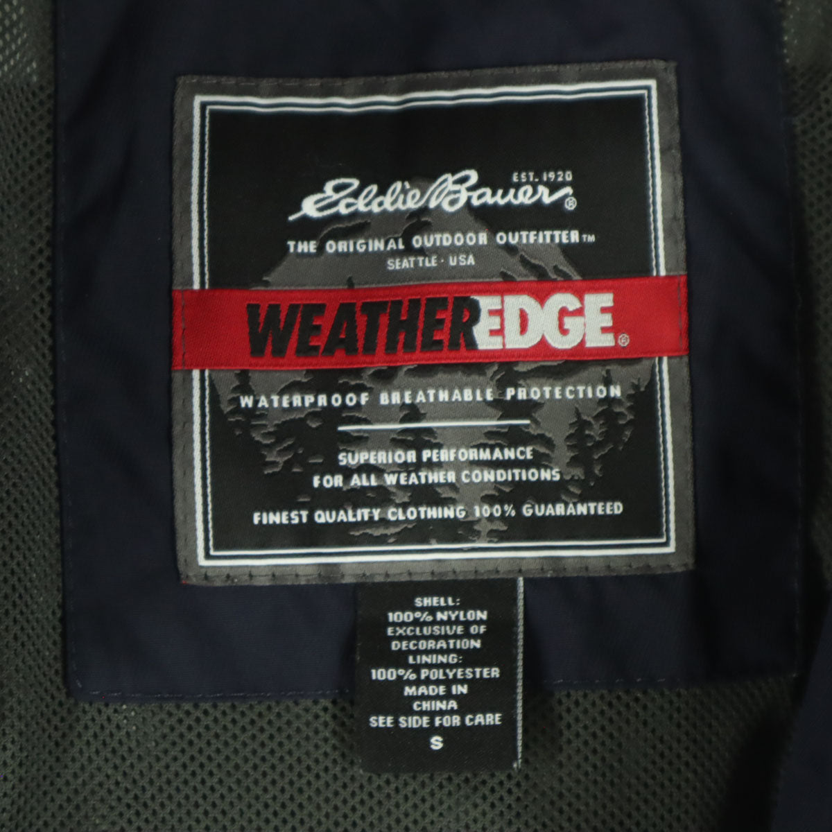 Eddie Bauer エディーバウアー WEATHEREDGE ワンポイントロゴ 長袖 裏メッシュ マウンテンパーカー S ネイビー系 メンズ