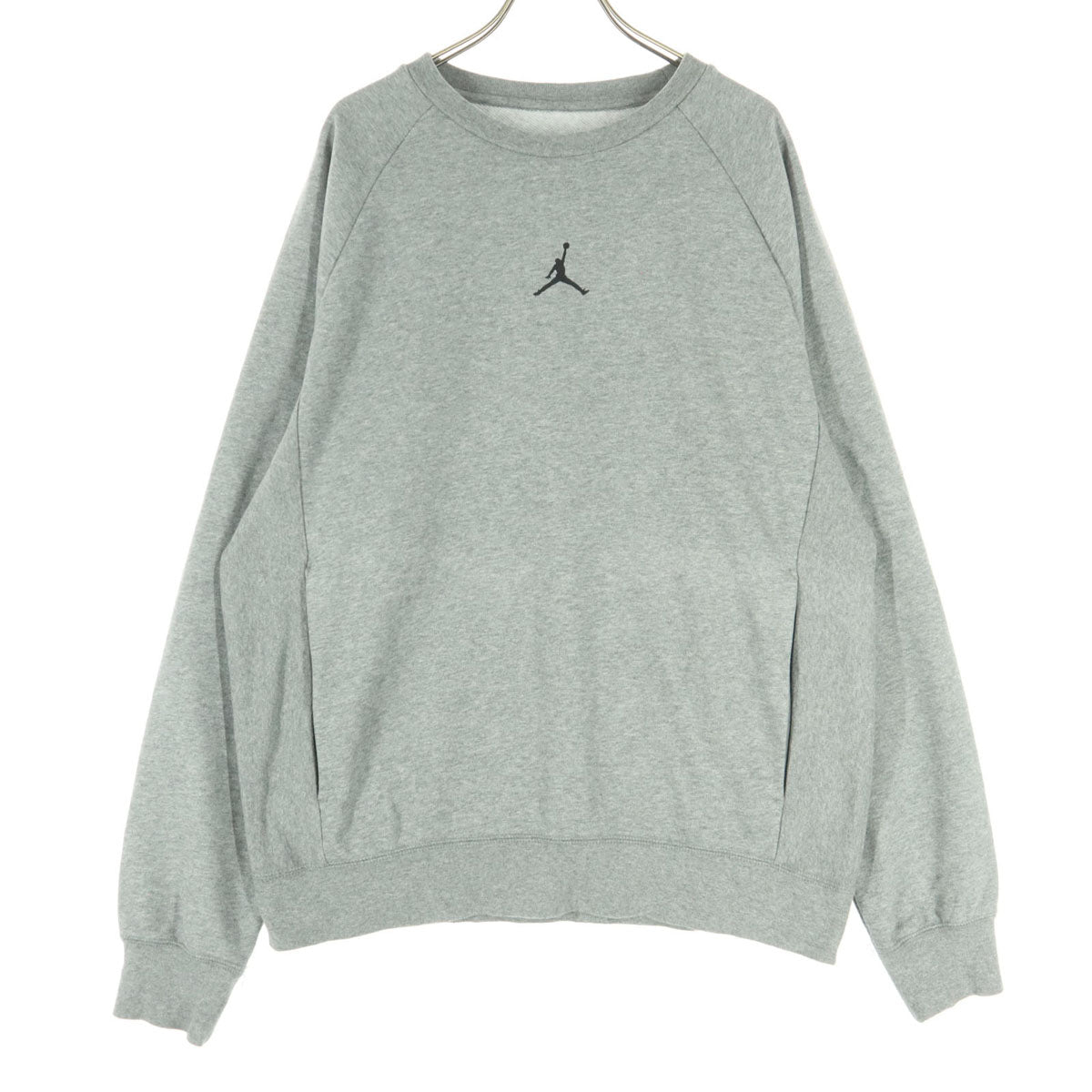 美品 JORDAN ジョーダン ワンポイントロゴ 長袖 トレーナー L グレー スウェット メンズ