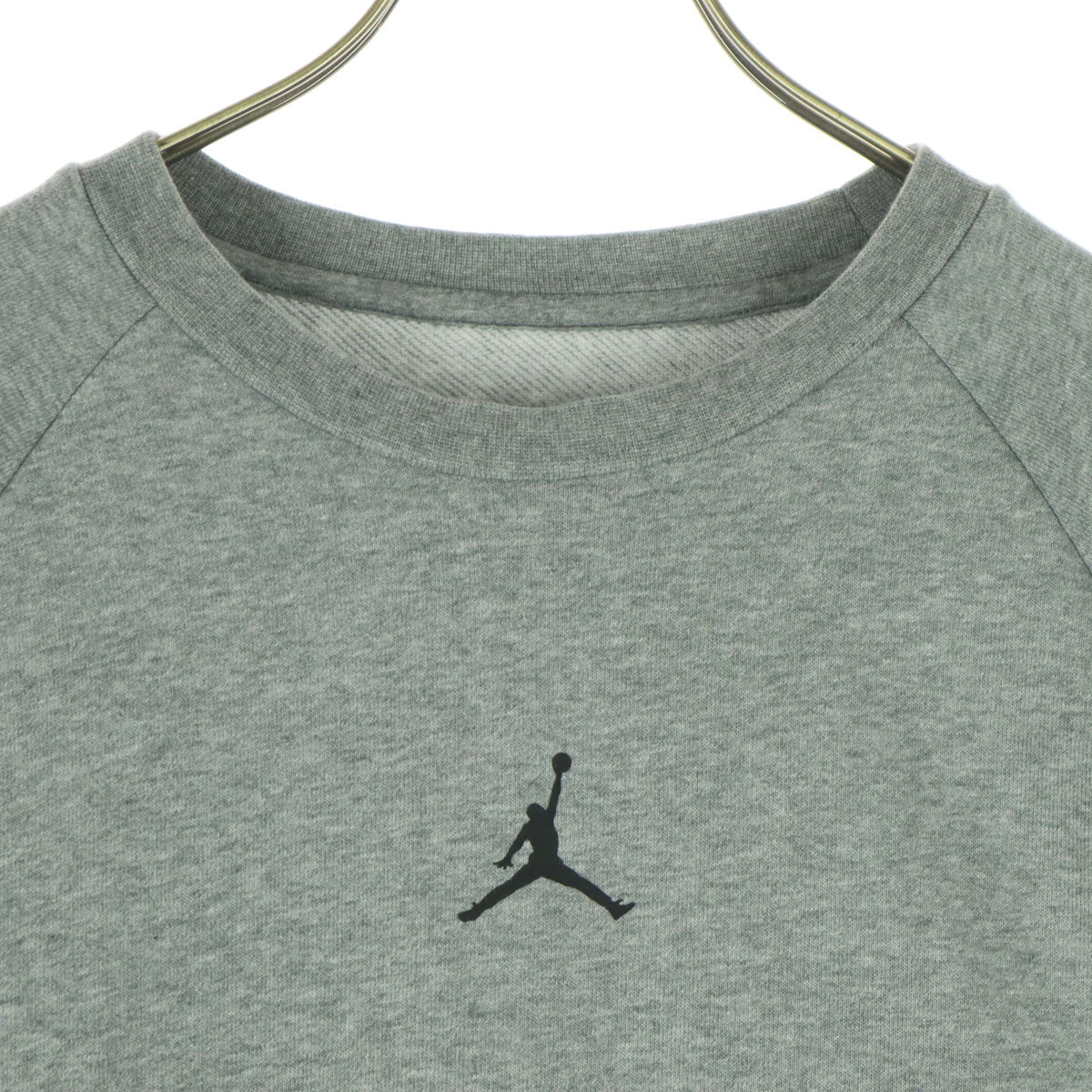 美品 JORDAN ジョーダン ワンポイントロゴ 長袖 トレーナー L グレー スウェット メンズ