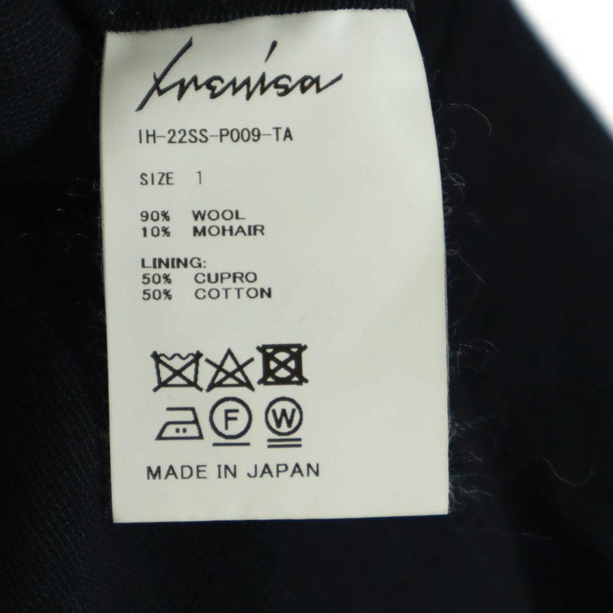IRENISA イレニサ 22SS 日本製 スラックスパンツ 1 ネイビー系 メンズ