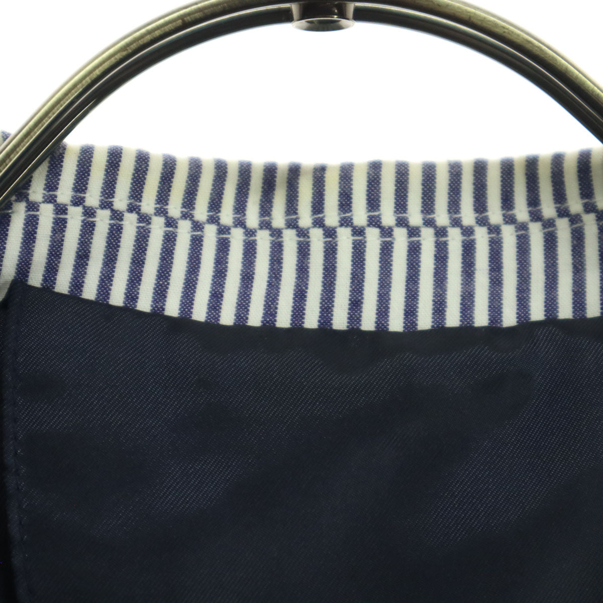 FRED PERRY フレッドペリー ストライプ柄 バイカラー 長袖 テーラードジャケット L ネイビー系 メンズ