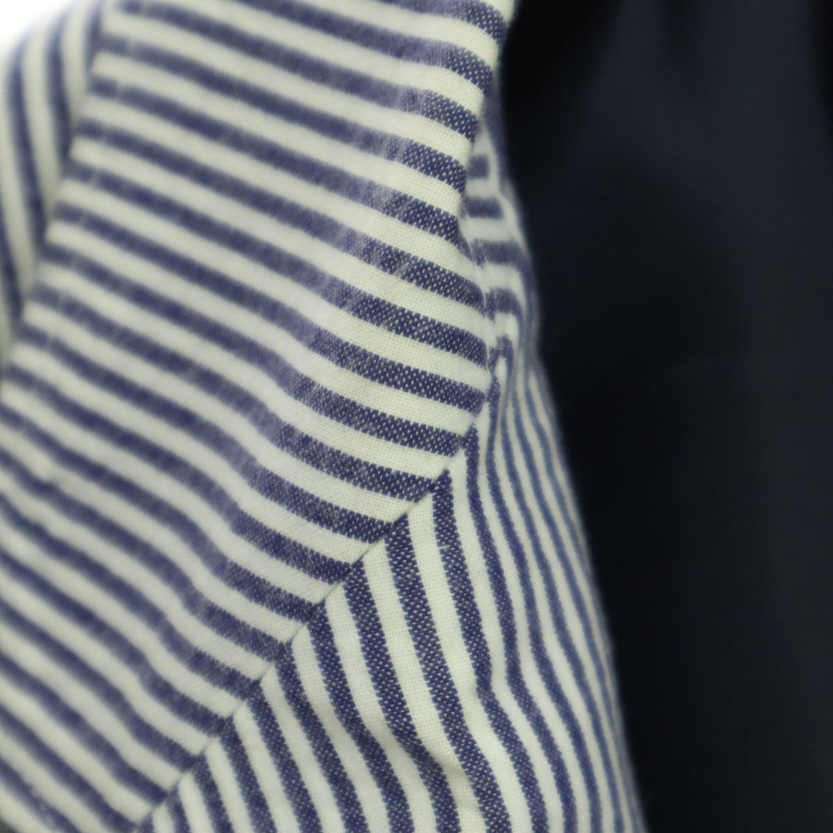 FRED PERRY フレッドペリー ストライプ柄 バイカラー 長袖 テーラードジャケット L ネイビー系 メンズ