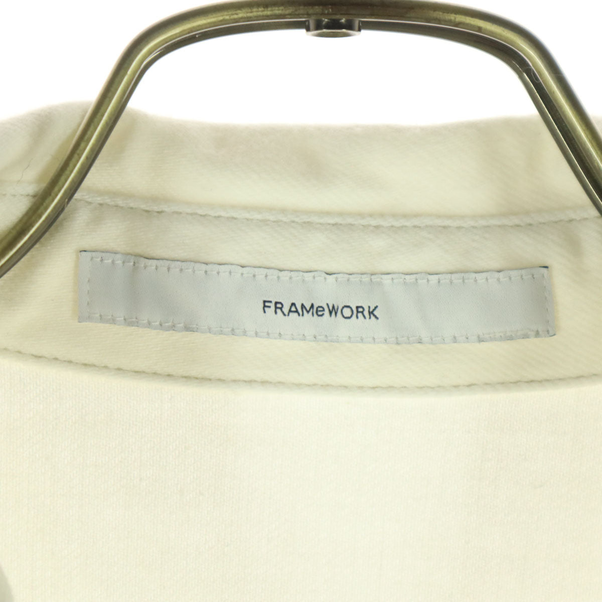 美品 FRAMeWORK フレームワーク 日本製 長袖 デニムシャツ アイボリー レディース