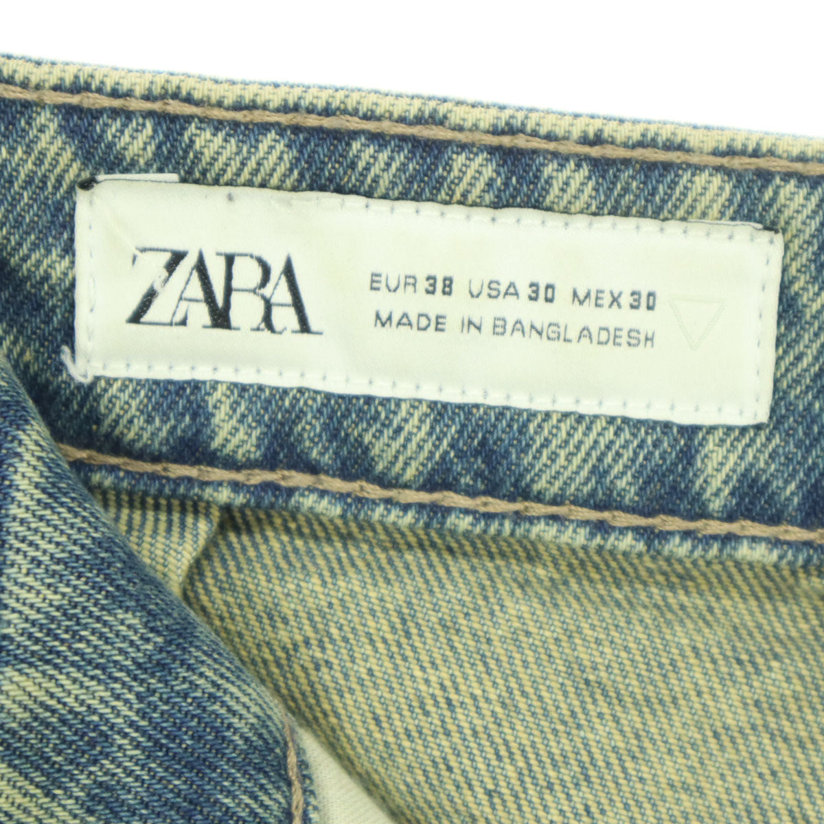 ZARA ザラ デタッチャブル ワイドデニムパンツ 38 ブルー 膝下取外し可 メンズ