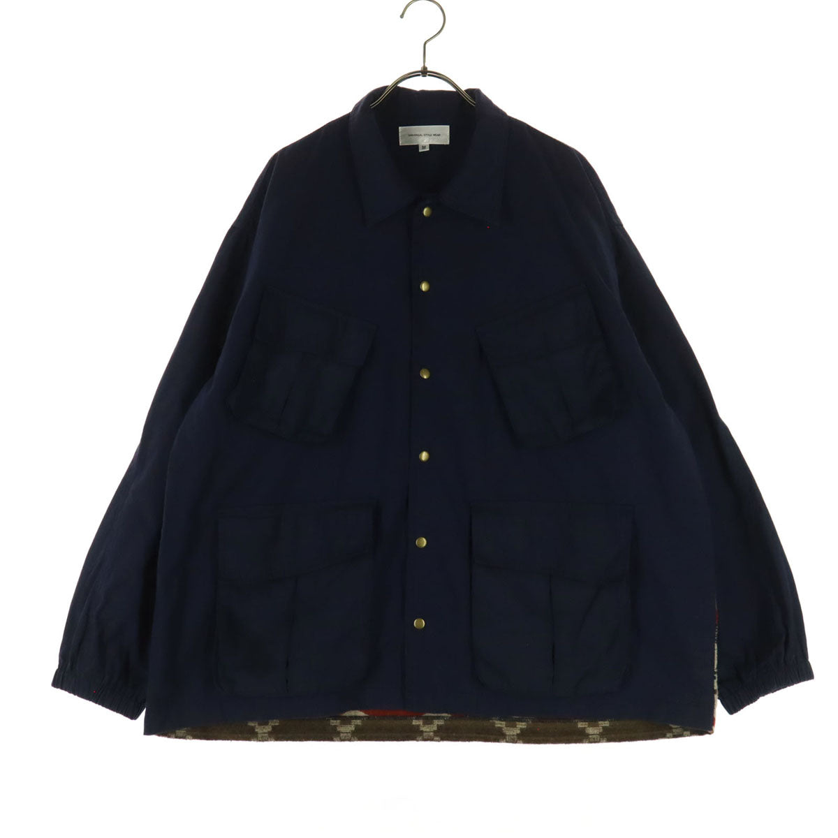 Universal Style Wear ユニバーサルスタイルウェア ネイティブ柄 長袖 ファティーグジャケット M ブルー 背面 切替 柄 メンズ